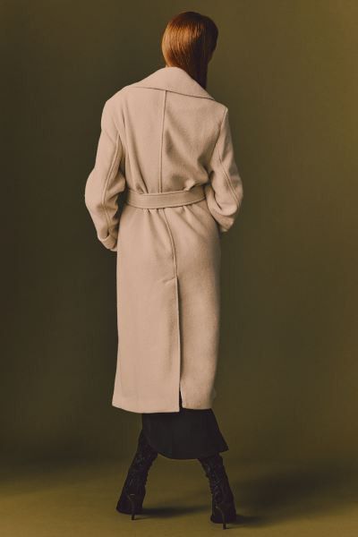 Tie-belt Twill Coat - Light beige - Ladies | H&M US | H&M (US + CA)
