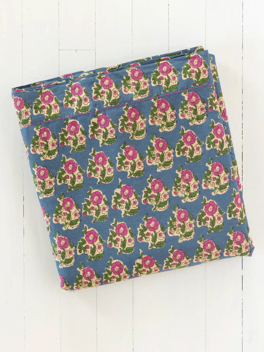 Mix & Match Cotton Flat Sheet - Denim Fields | Natural Life