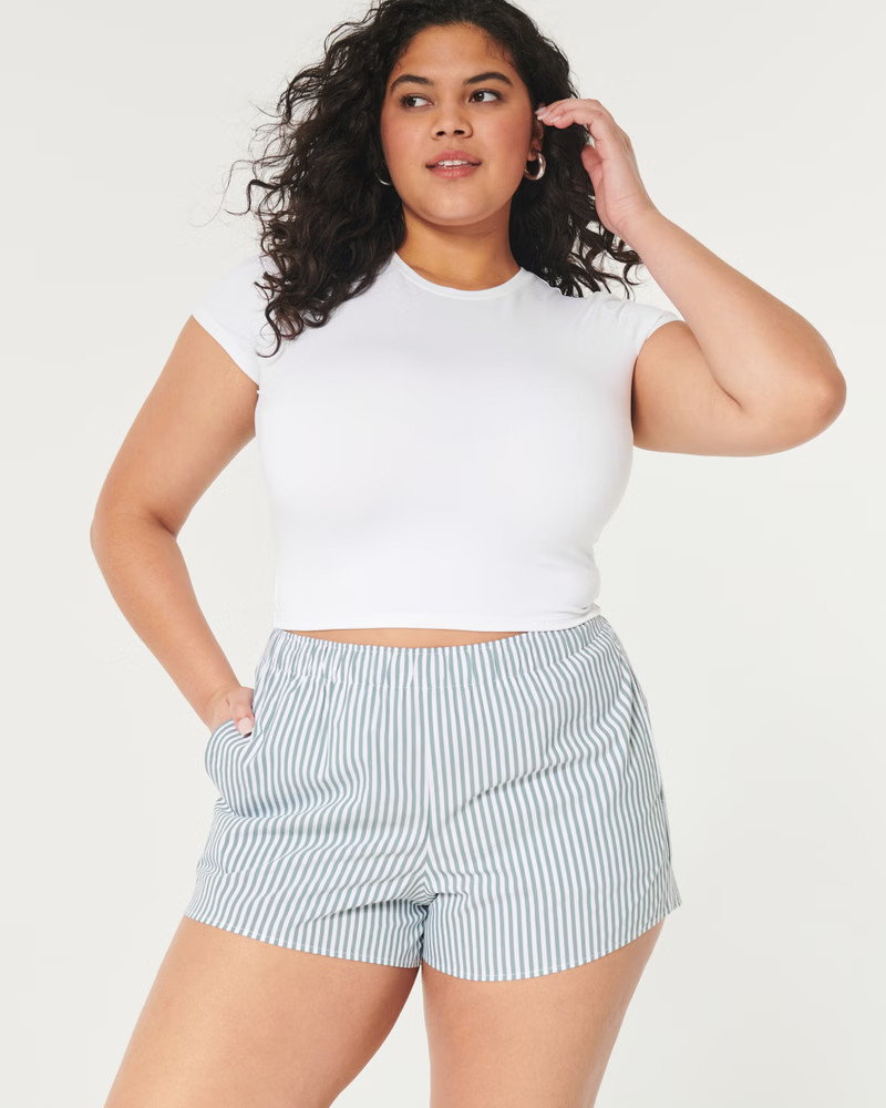 Women's Poplin Sleep Boxer Shorts | Women's New Arrivals | HollisterCo.com | Hollister (US)