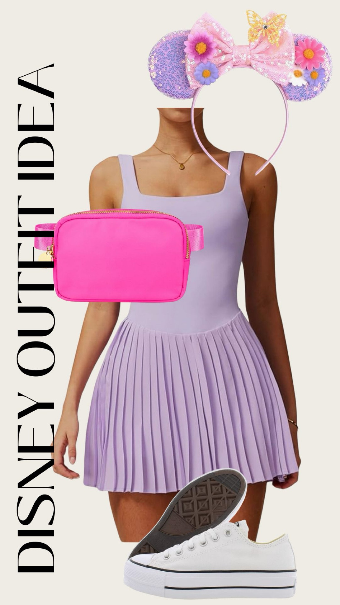 Disney outfit ideas for spring break or your next Disney trip! Love a comfy tennis dress with sneakers, Amazon ears, and a belt bag. Always feeling like a princess. This look would be perfect for magic kingdom 

#LTKFindsUnder50 #LTKActive #LTKStyleTip
