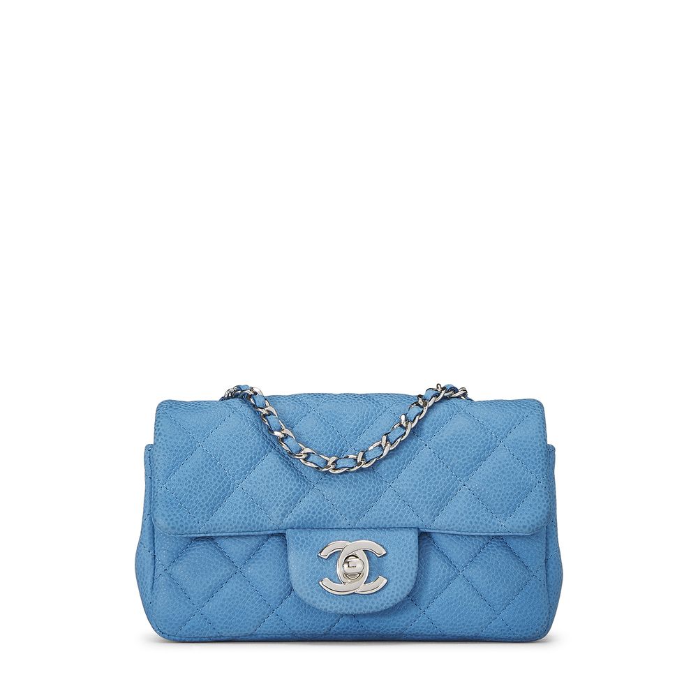 What Goes Around Comes Around Chanel Blue Mini Flap Bag | goop