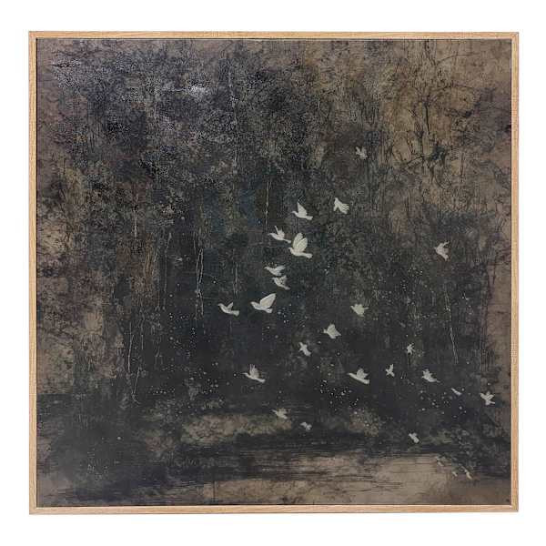 Framed Bird in the Night Forest Canvas Wall Art, 40" | At Home
