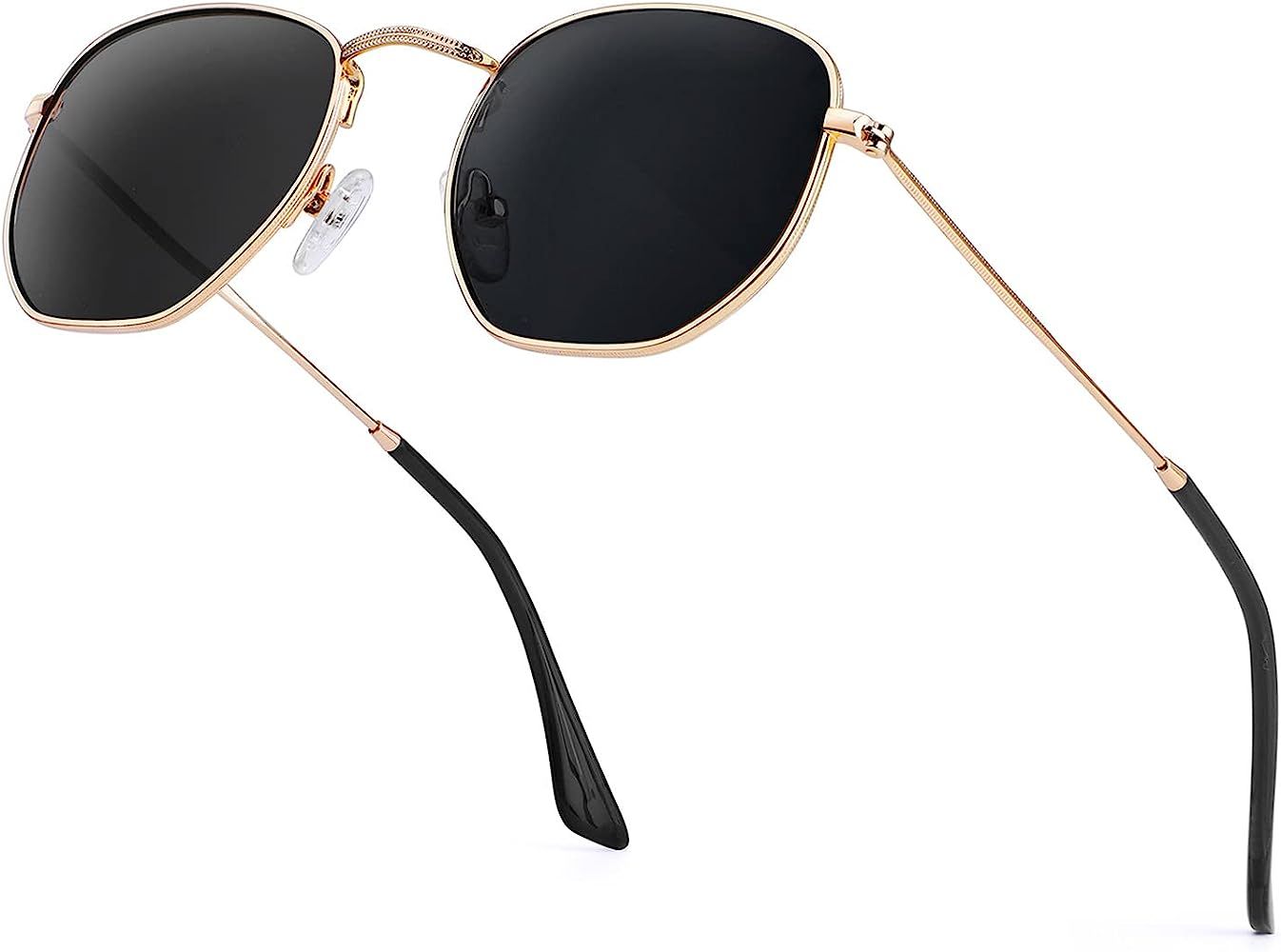 KALIYADI Sunglasses for Women and Men, Polarized Square UV Protection, Trendy Metal Frame Hexagon... | Amazon (US)