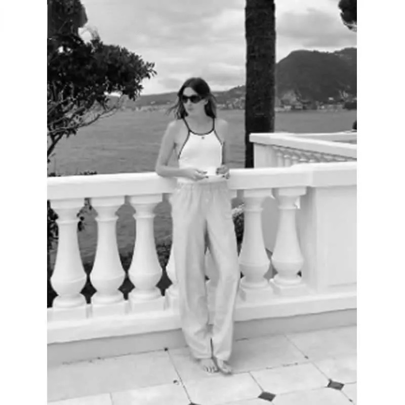 126514 Fashion Classic Luxury Designer Summer New Casual Rhinestone Letter Versatile Vest Tank Ca... | DHGate