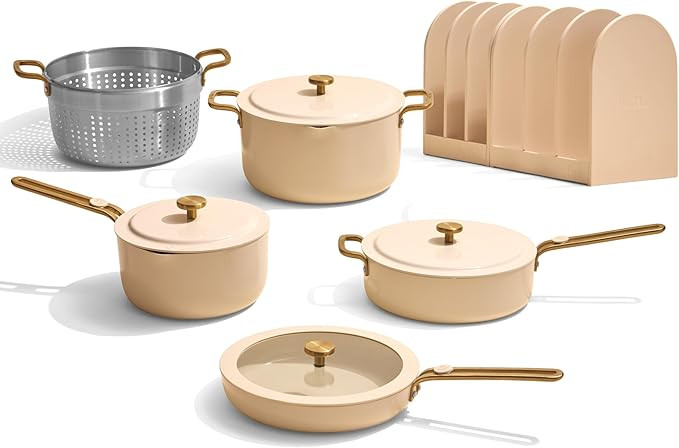 Our Place 11-Piece Essentials Complete Cookware Set - Ceramic Fry Pan, Saucepan, Sauté Pan, Stoc... | Amazon (US)