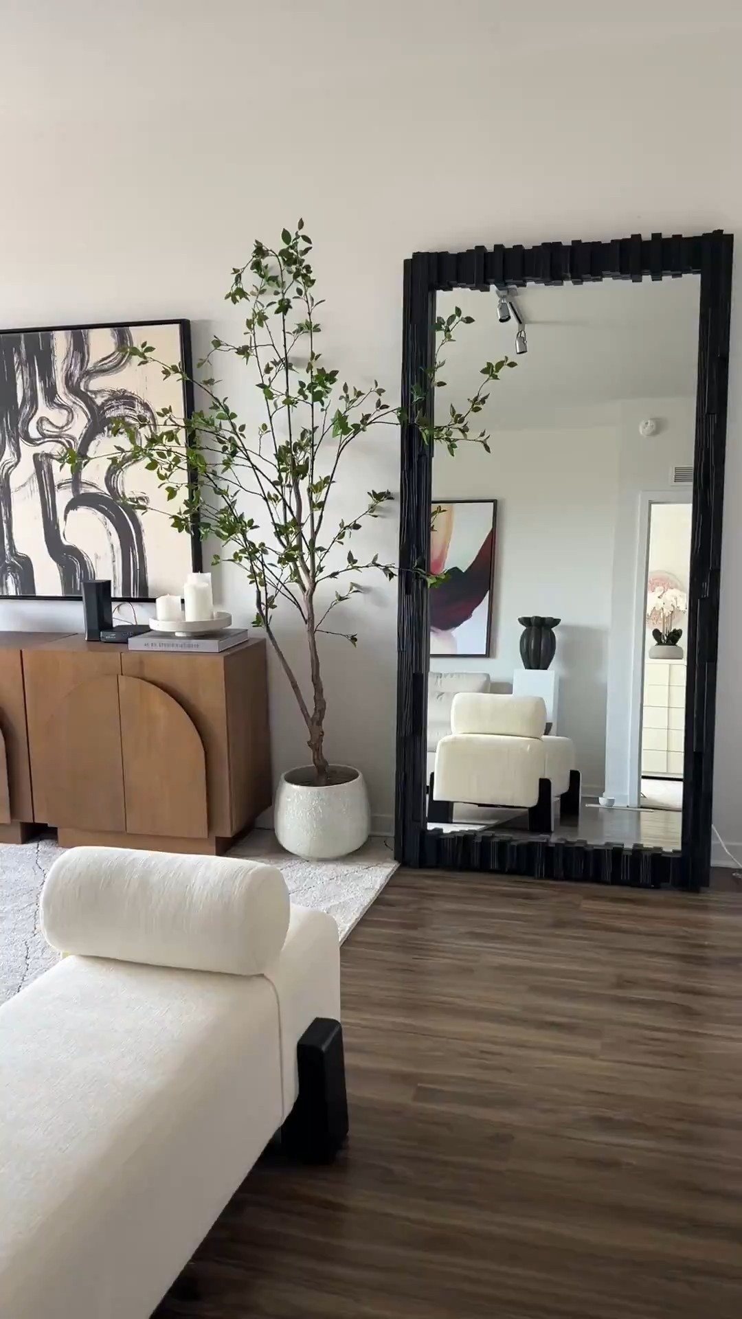 I love how this apartment came together.. what’s your favorite piece? I’m between the media console & the mirror… 

organic modern apartment, apartment decor ideas, coffee table, living room, small space ideas, oversized mirror, large rug 

#wayfair #wayfairpartner @wayfair

#LTKStyleTip #LTKHome