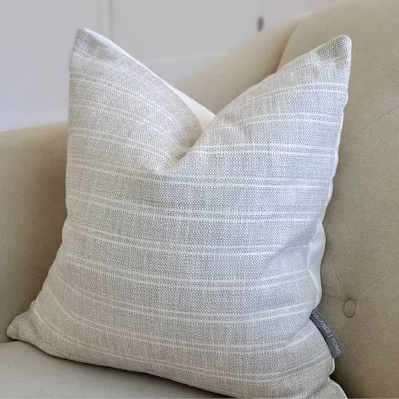 Gray Stipe Pillow Cover, Textured Stripe Pillow Cover, Gray Pillow Cover, Designer Pillow Cover, ... | Etsy (US)
