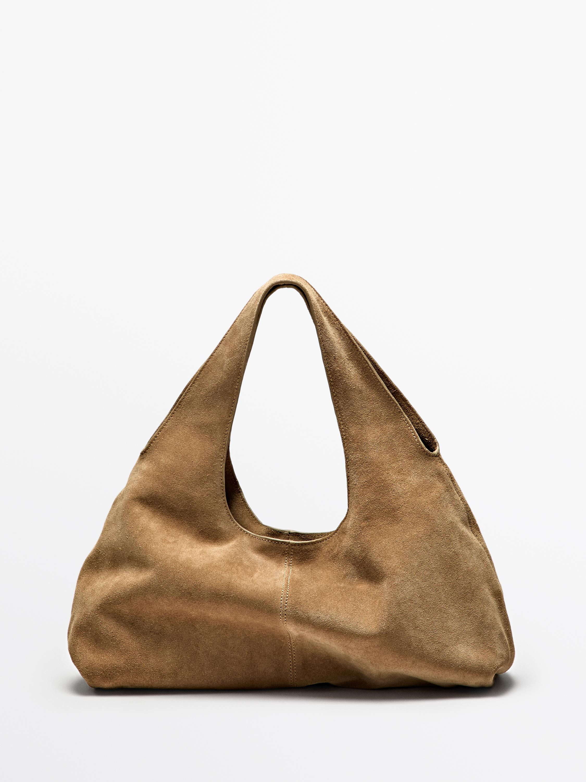 Medium split leather lady bag | Massimo Dutti US