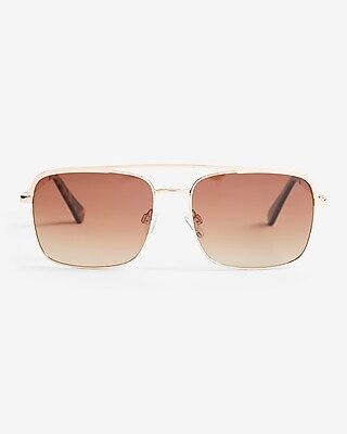 Gold Framed Navigator Sunglasses | Express