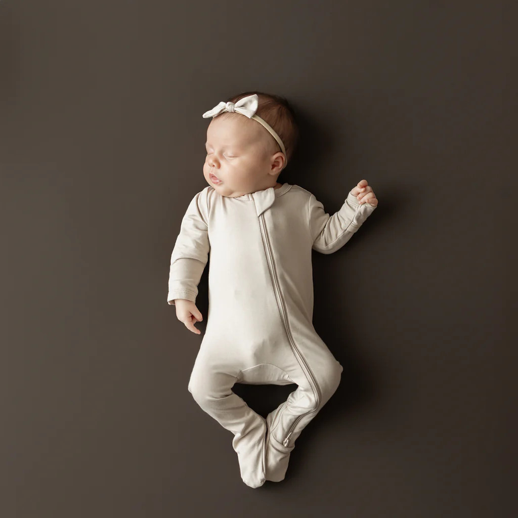 Zippered Footie in Bisque | Kyte Baby
