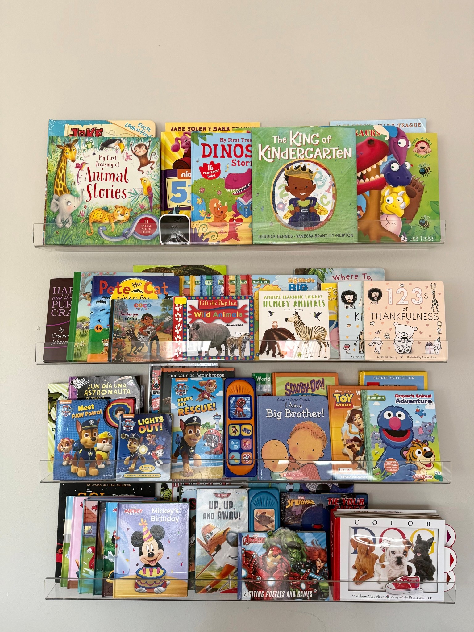 Still need to reorganize the books and the playroom, but seriously love these shelves!