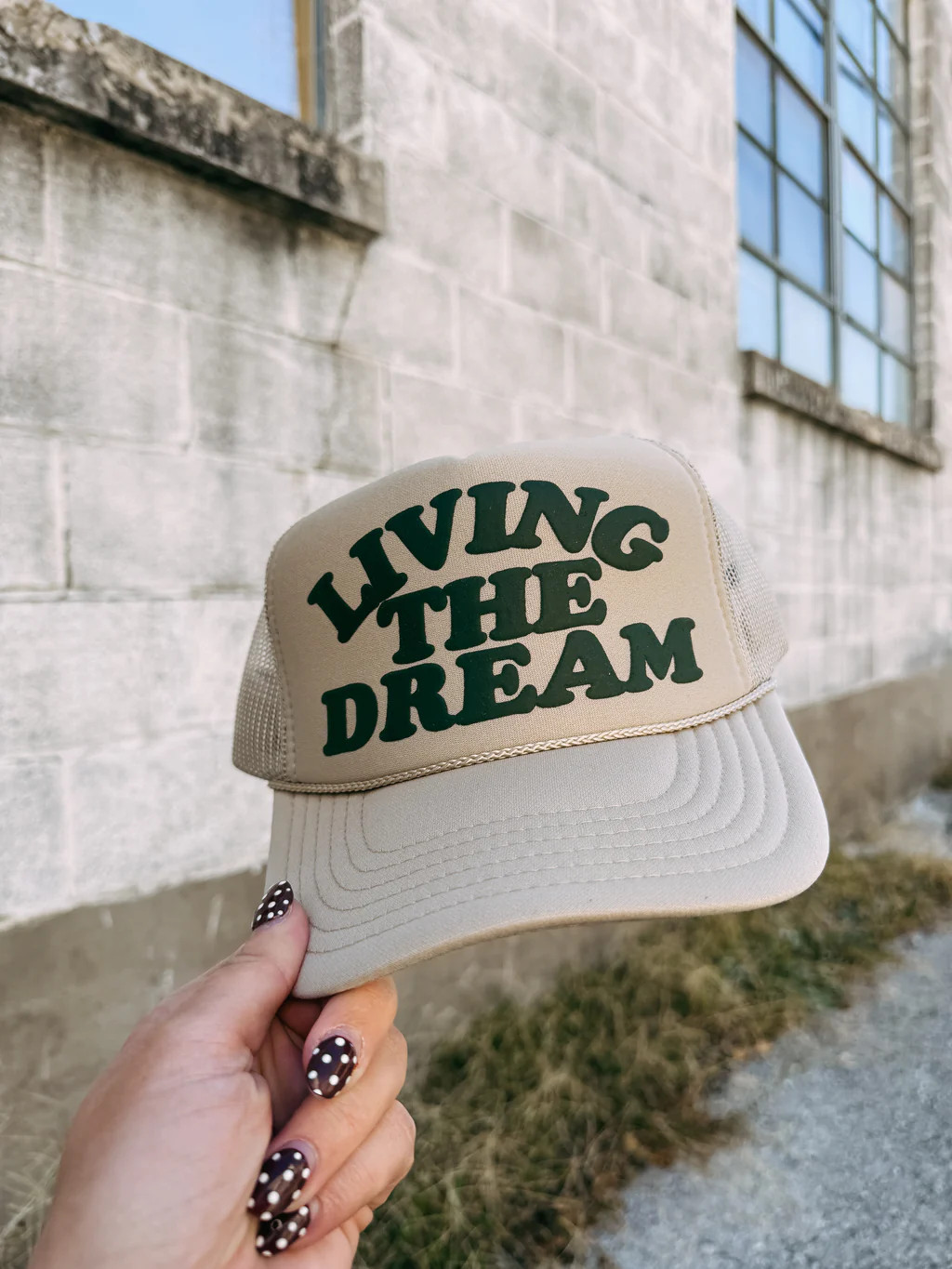 living the dream trucker hat - tan | Etta & East
