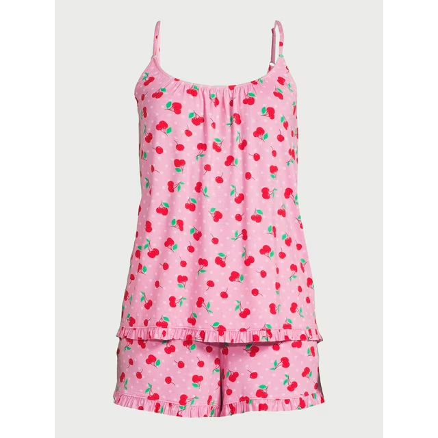 Joyspun Women’s Knit Camisole and Shorts Pajama Set with Pockets, 2-Piece, Sizes S to 3X | Walmart (US)