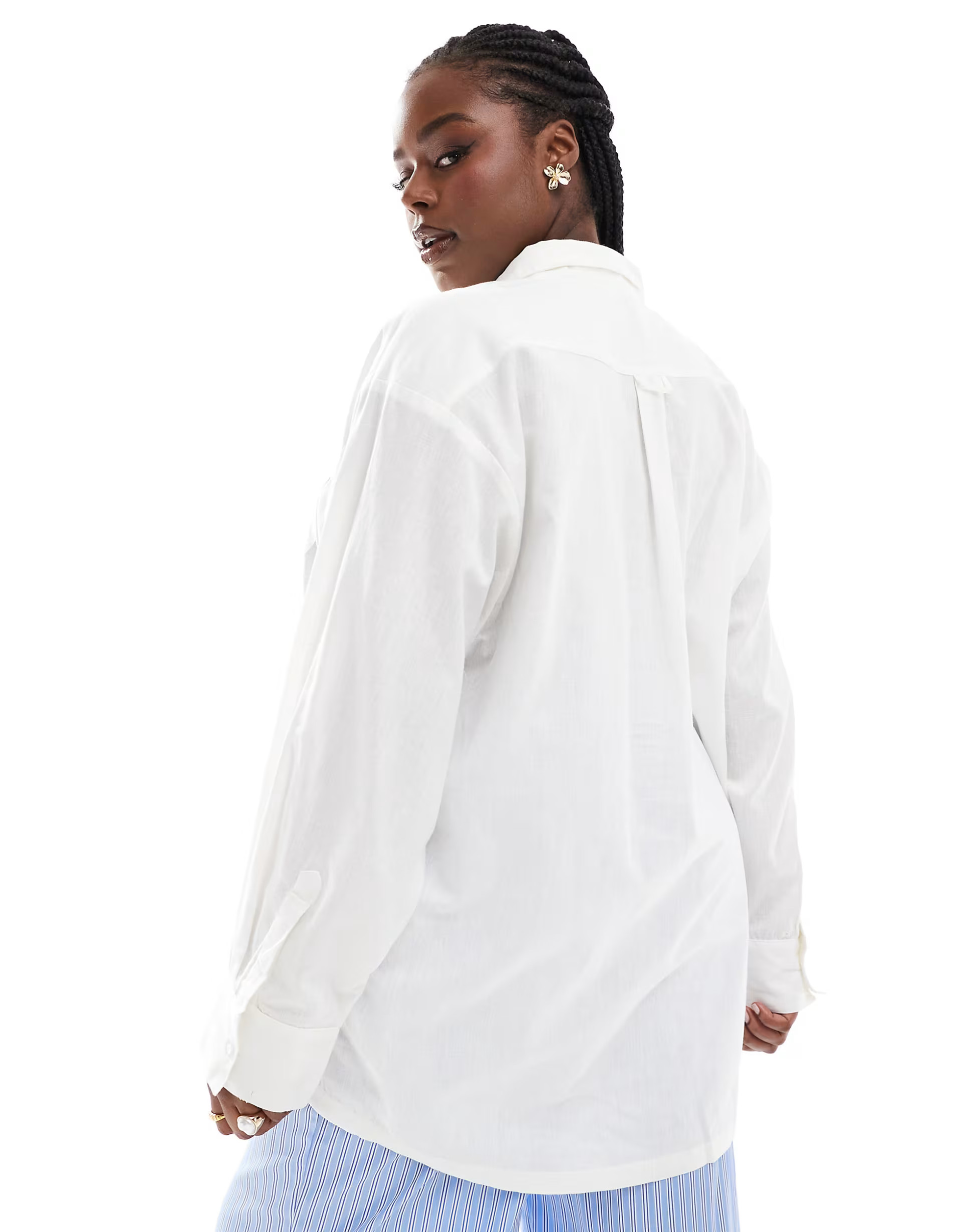 COLLUSION Plus oversized linen beach shirt in white | ASOS (Global)