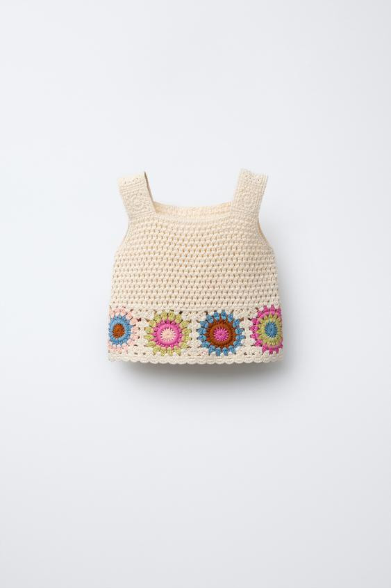 CROCHET KNIT TOP | Zara US