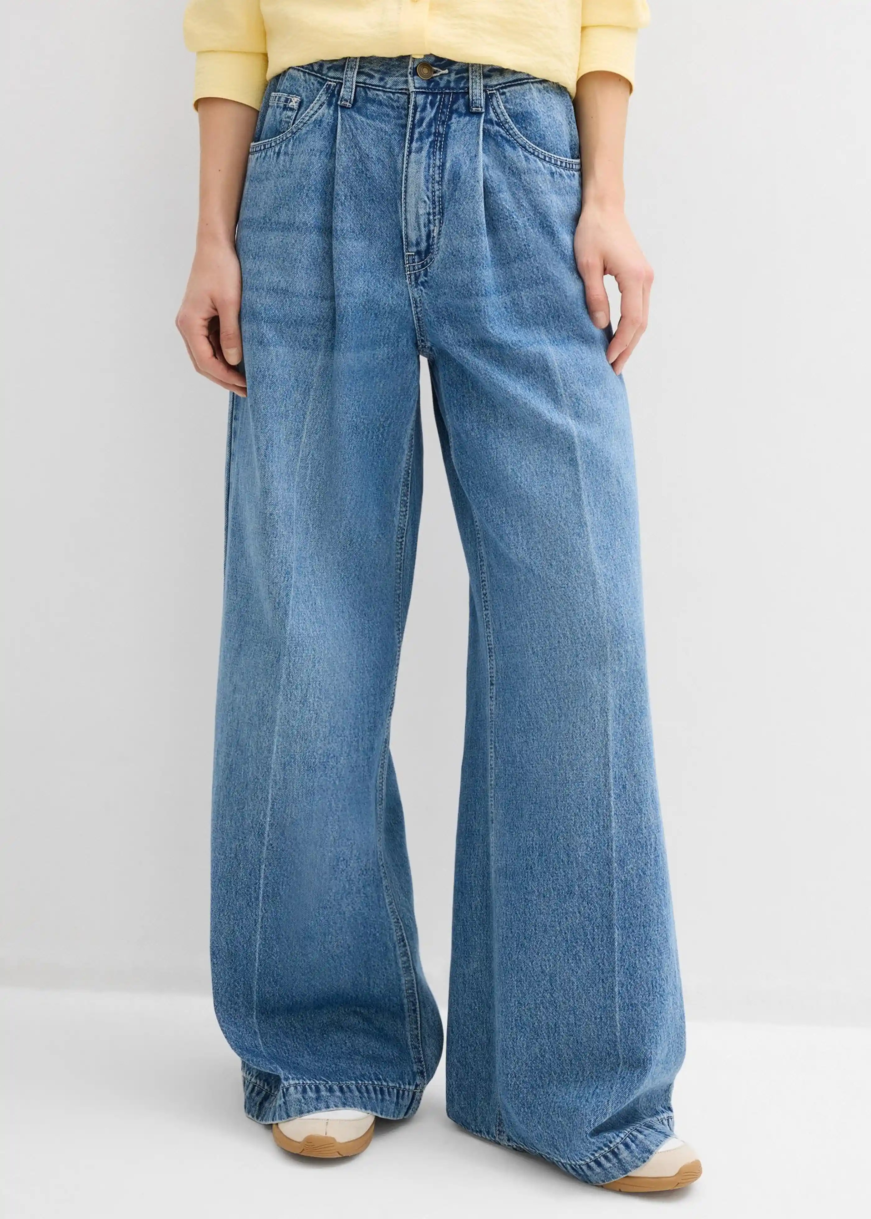 Super Wide Palazzo-Jeans, Baumwolle | Bonprix DE
