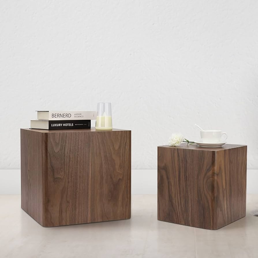 Nesting Coffee Table Set of 2, Modern MDF Coffee Table Side Table Square End Table for Small Spac... | Amazon (US)