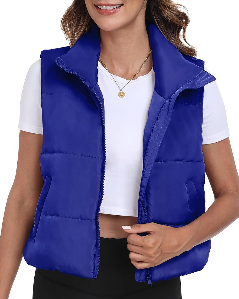 Memorose Puffer Vest for Women Winter Outwear Jacket Cropped Sleeveless Lightweight Fashion Fall ... | Amazon (US)