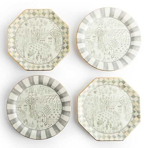 Sterling Cottage Dessert Plates, Set of 4 | MacKenzie-Childs