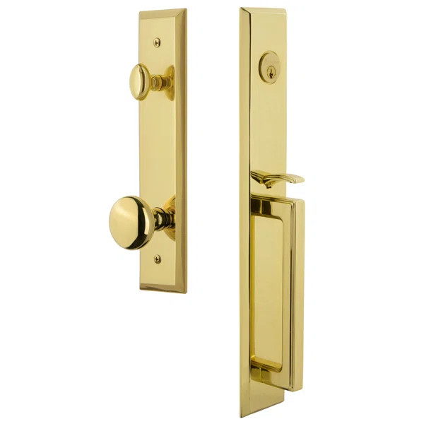 Fifth Avenue One-Piece Handleset with Single Cylinder Deadbolt and D Grip with Fifth Avenue Knob | Wayfair North America