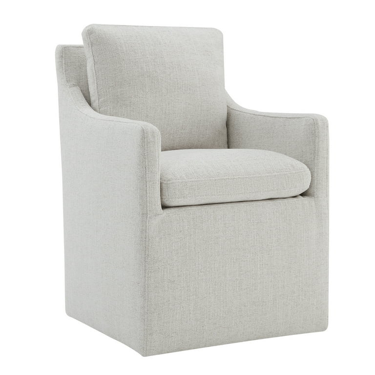 CHITA Dining Arm Chair with Caster Wheels for Kitchen Fabric Upholstered Dining Room Chair, Wheat | Walmart (US)