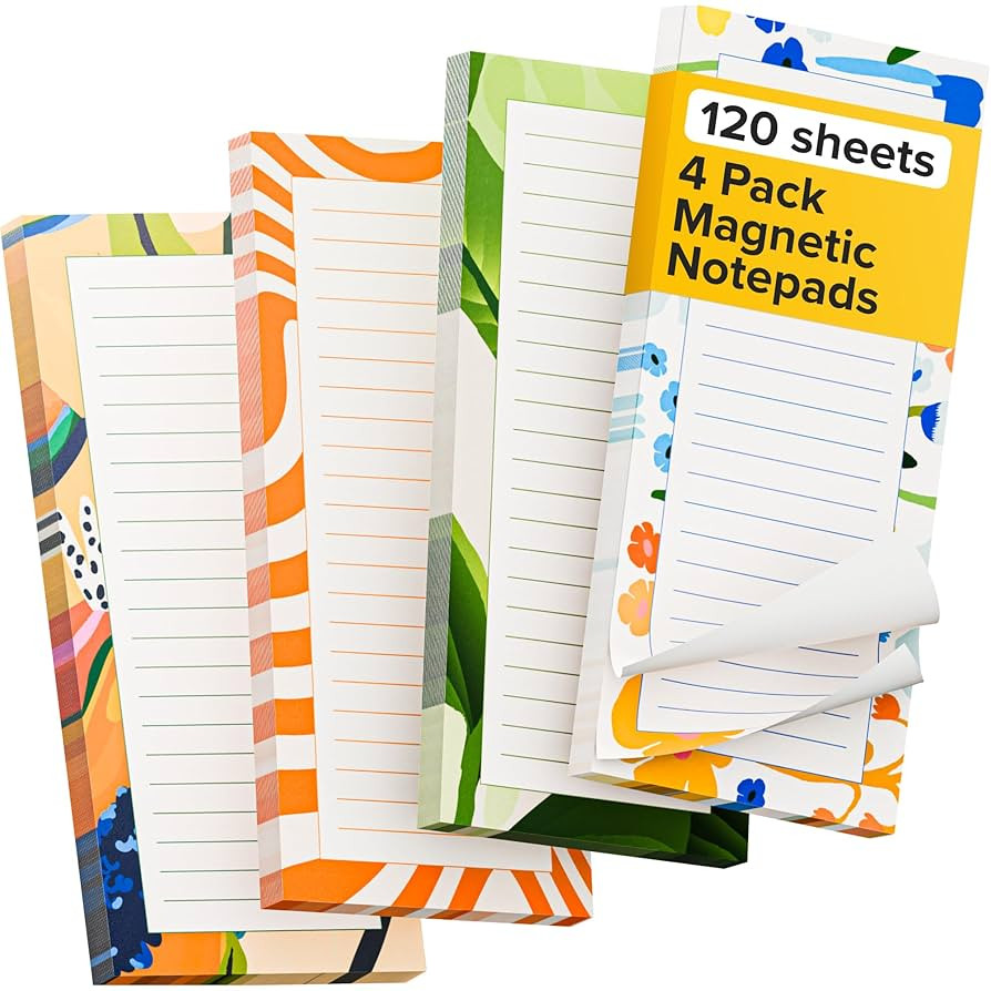 X-bet MAGNET Magnetic Notepads for fridge 120 sheets, grocery list pad for fridge, double gummed ... | Amazon (US)