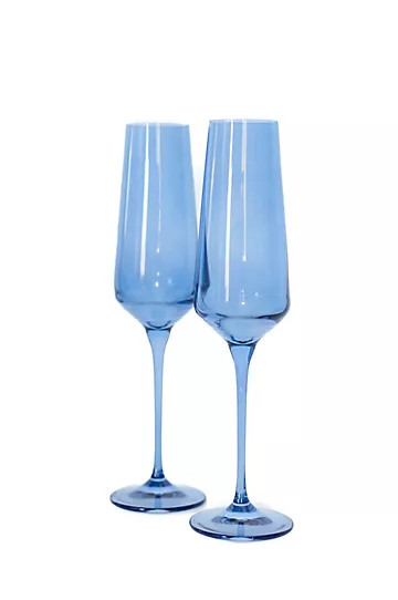 Estelle Colored Glass Champagne Flute Set | Anthropologie (US)