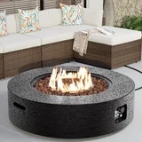 VENTOPYR 40.5" Outdoor Fire Pit Table,50000 BTU Propane w/ Concrete Base, Lava Rocks & Cove | Walmart (US)