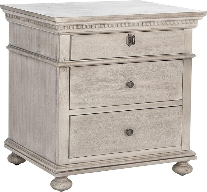 SAFAVIEH Light Grey (Fully Assembled) Couture Home Collection Allisyn 3-Drawer Wood Nightstand | Amazon (US)