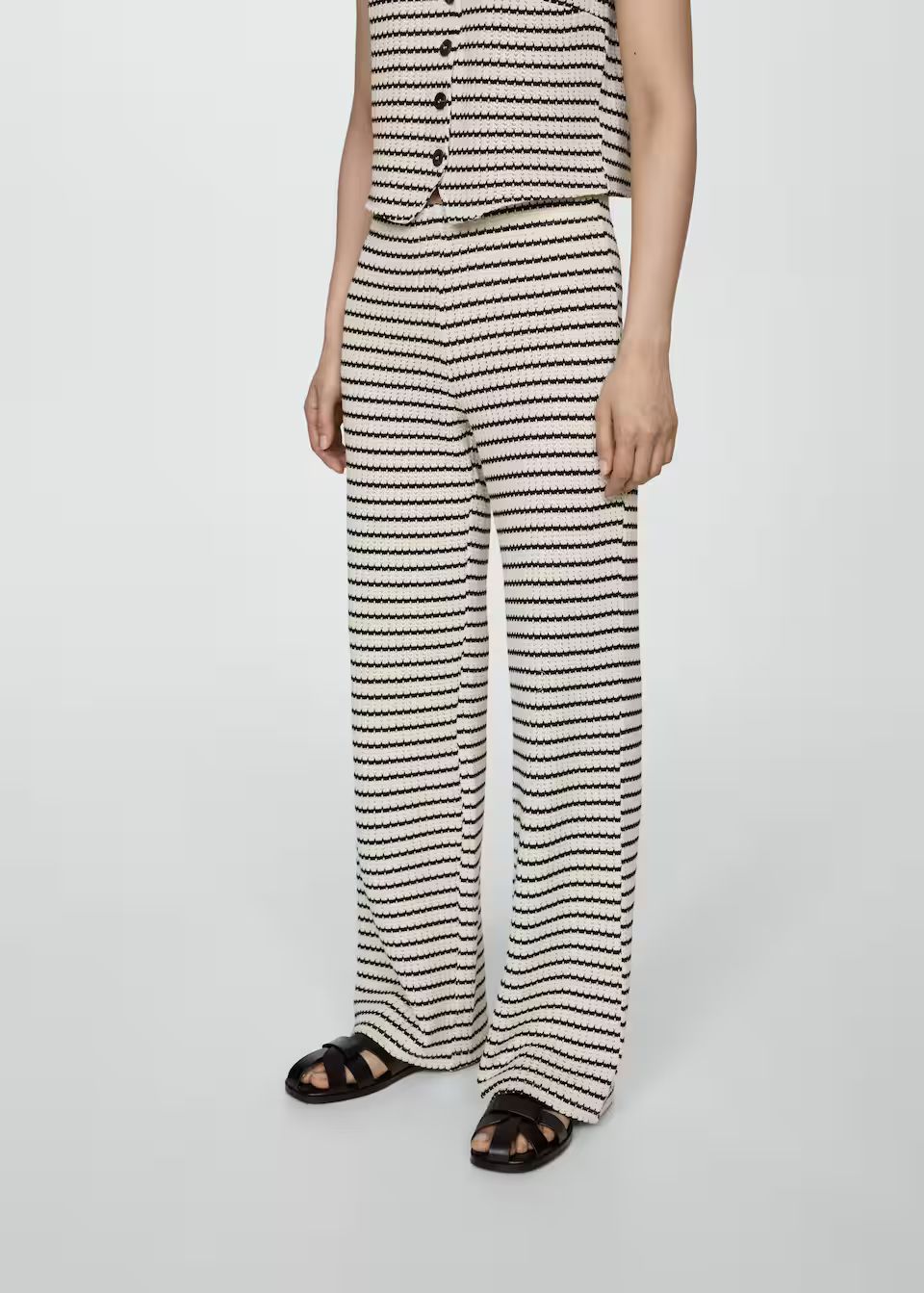 Crochet striped pants -  Women | Mango USA | MANGO (US)