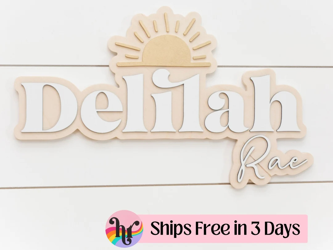Nursery Name Sign  Sun Name Sign  Nursery Name Sign Sun  - Etsy | Etsy (US)
