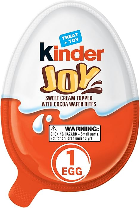 Kinder Joy Egg, Treat Plus Toy, Sweet Creams and Chocolatey Wafers, Individually Wrapped, 0.7 oz | Amazon (US)