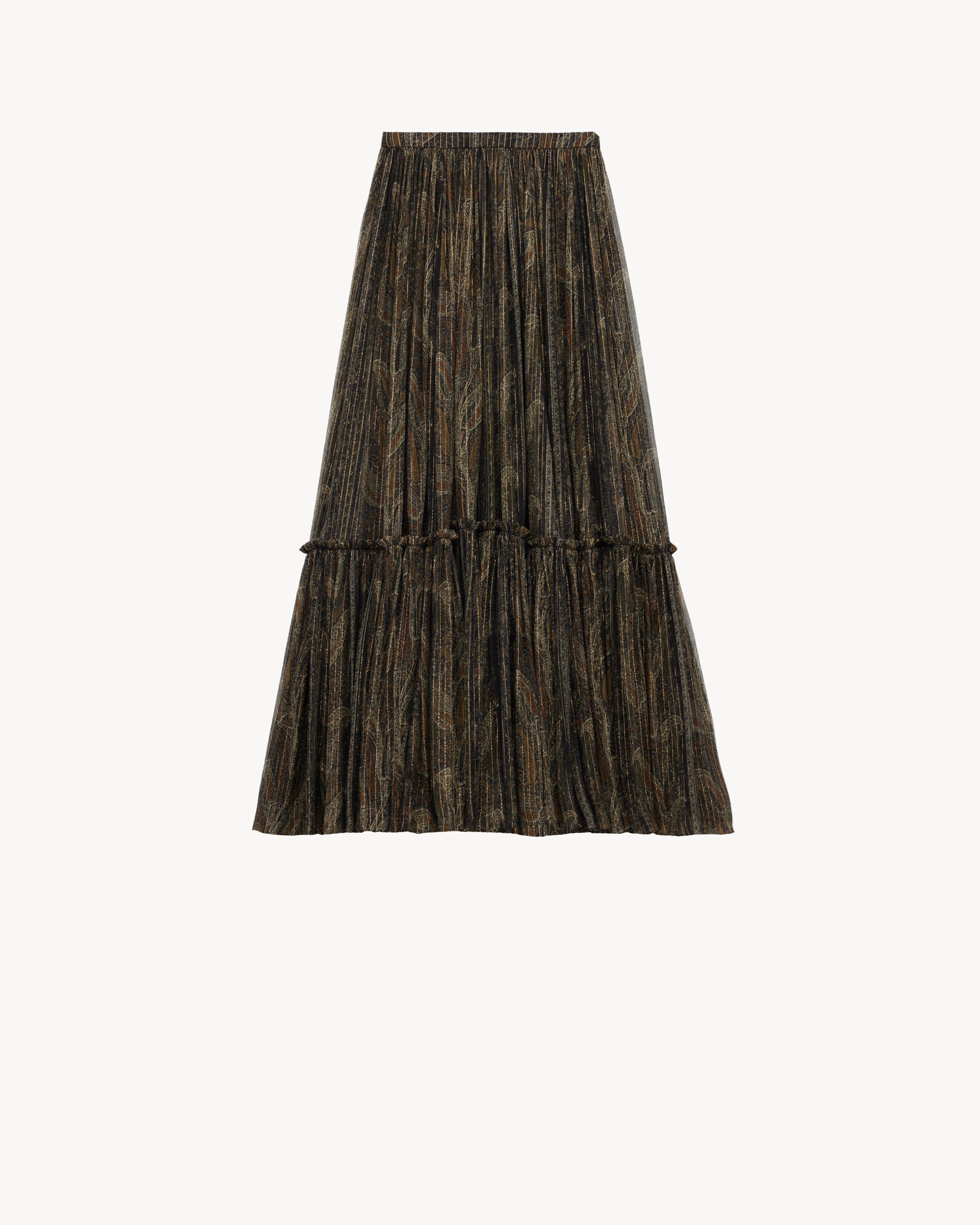 ruffled skirt in lurex paisley silk | Saint Laurent Inc. (Global)
