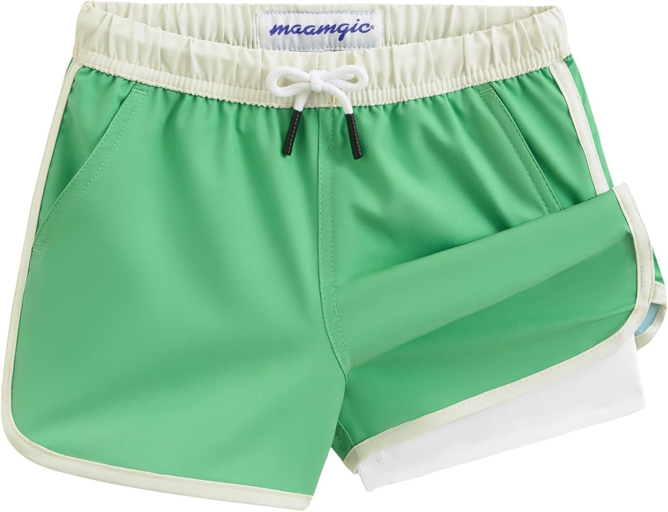 maamgic Boys Swim Trunks with Compression Liner Vintage Swim Shorts Toddler Swimsuit | Amazon (US)