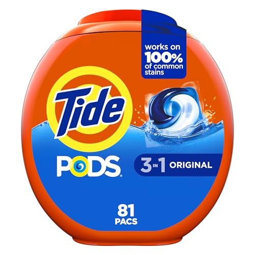 Tide PODS laundry detergent pacs, 3-in-1 Stain Remover, Odor Fighter, Color Protector, 81 Count, HE compatible, Original Scent | Amazon (US)