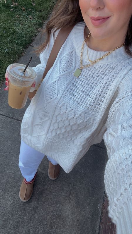 Sweater - XL for an oversized fit
White jeans - 29 petite

Rory Gilmore sweater, fall style, Uggs, fall outfit idea, neutral outfit 

#LTKstyletip #LTKSeasonal