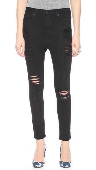 Oak Drop Crotch Skinny Jeans - Black | Shopbop