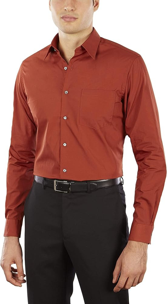 Van Heusen Men's Dress Shirt Fitted Poplin Solid | Amazon (US)