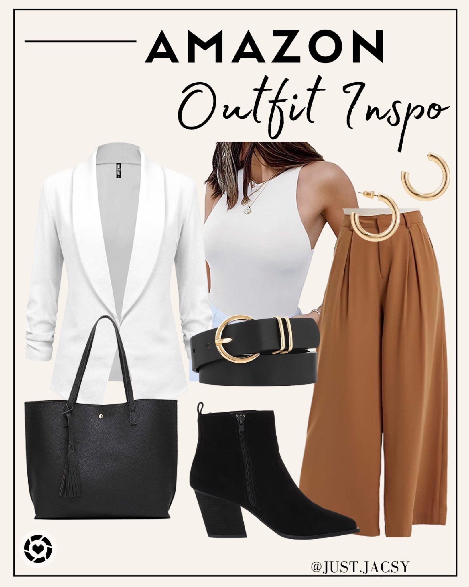 Amazon outfit idea for Fall

Found it on amazon, amazon fashion, fall fashion, outfit inspo, wide leg pants, white blazer, white bodysuit, workwear, western booties, black booties 

#LTKunder50 #LTKstyletip #LTKSeasonal