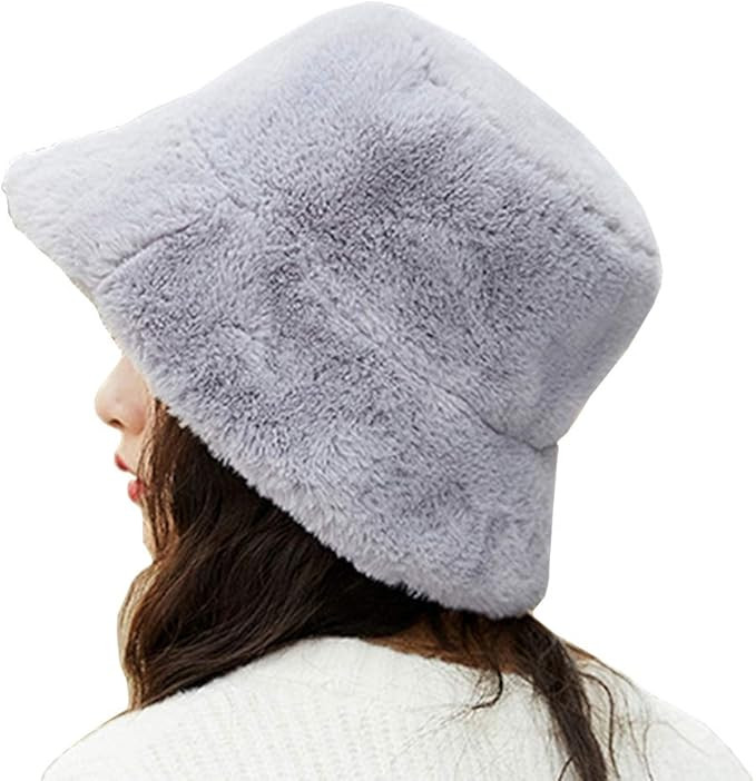 LLZ.COQUE Damen Hut Winter Weiche Kunstpelz Flauschige Fischerhut Breite Krempe Fellmütze Winter... | Amazon (DE)