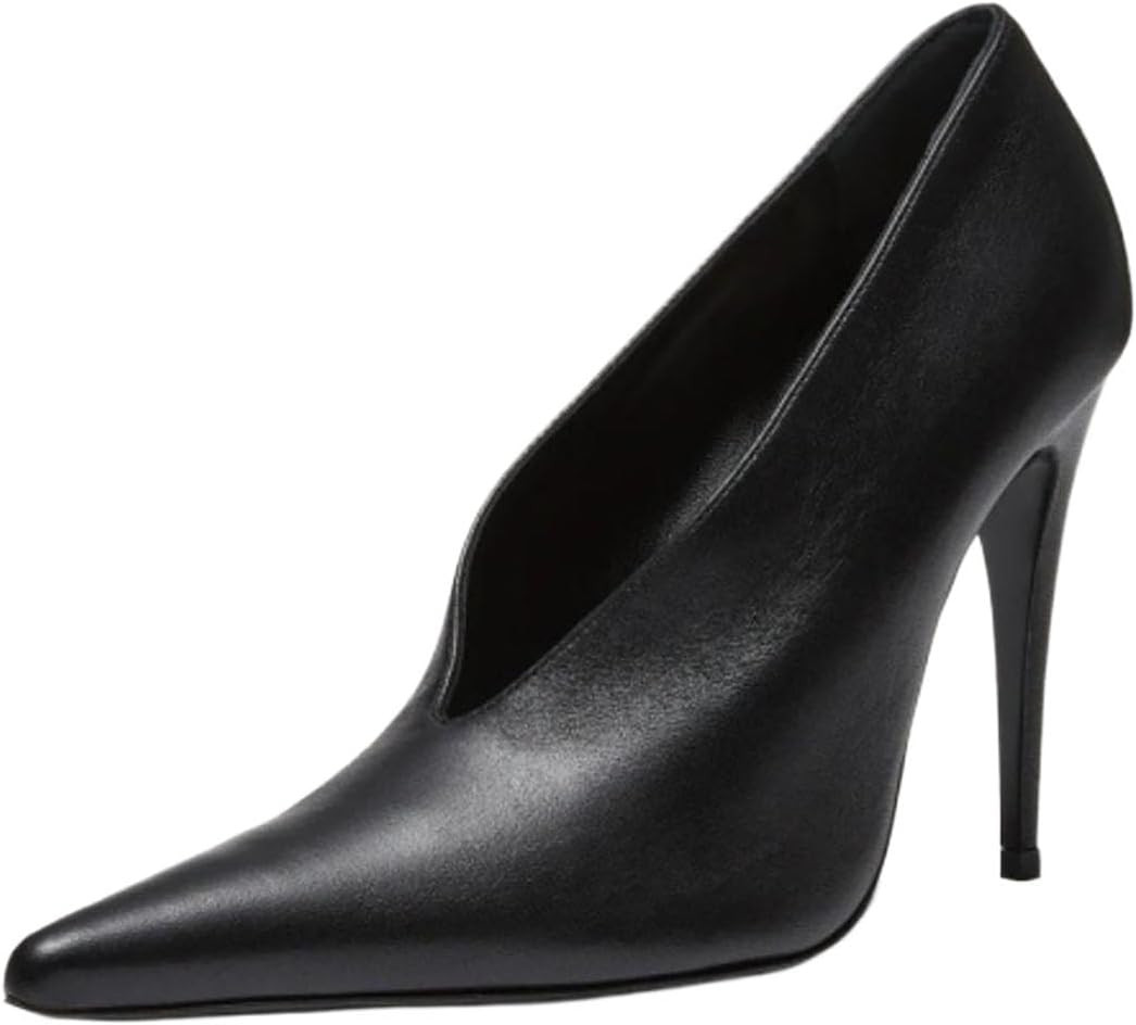 Women's Pointed Toe V-Warp Dress Pumps Stiletto High Heel Formal Shoes Slip on Party Prom Shoes | Amazon (UK)