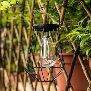 Outdoor Solar Lanterns Lamps - 2 Pack Tabletop Filament LED Edison Bulbs Hanging Solar Powered Ga... | Amazon (US)