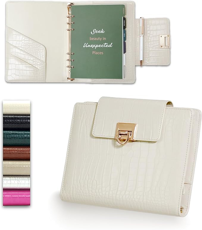 EGOSUNNY® Crocodile-Embossed A5 Refillable Undated Leather Planner – 5.8" x 8.3" Crocodile-Tex... | Amazon (US)