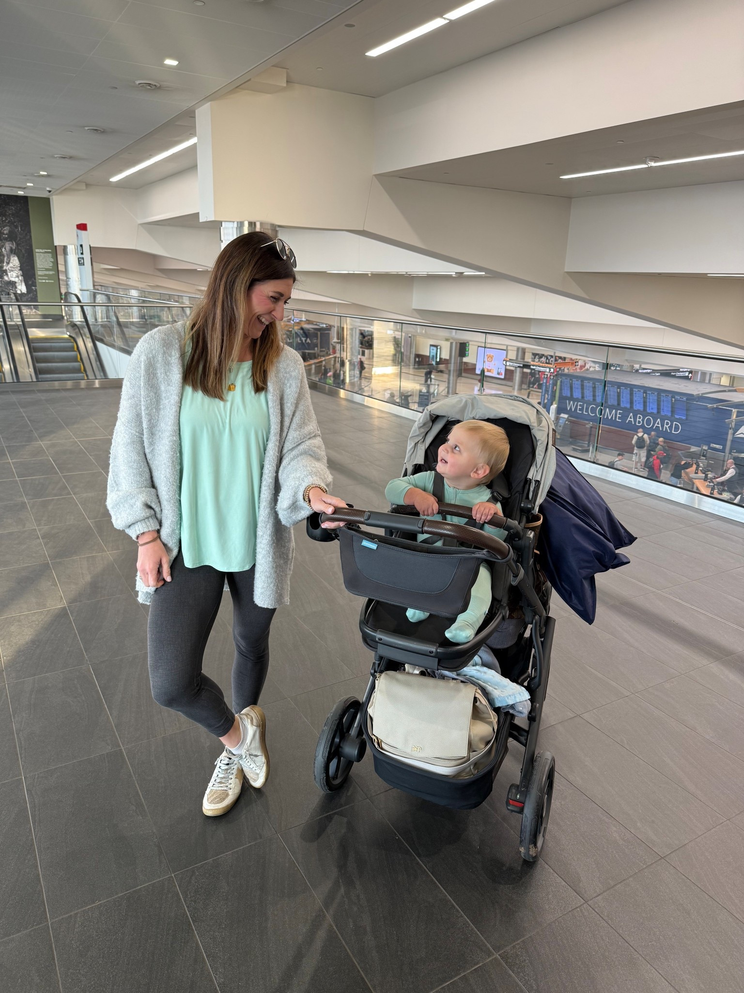 Travel outfits and accessories linked here 

Tee: crz yoga size medium
Sweater/Cardigan: Amazon size small
Leggings: Lululemon aligns size 6/25in
Shoes: shu shop: tts 8
Tripp’s pjs are Dreamland Baby Co 30% off currently!

Stroller, diaper bag, and more linked here!

Travels | baby | tee | sweater | cardigan | leggings | sneakers | shoes | stroller | uppa baby | diaper baby | freshly picked | pjs | pajamas | jammies | mom life | sunnies | sunglasses 

 

#LTKSaleAlert #LTKTravel #LTKmomlife