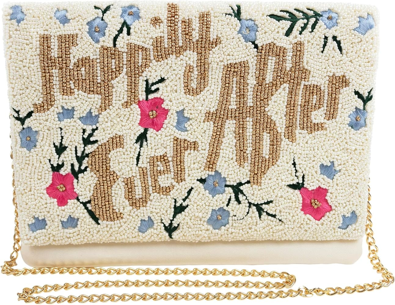 HAPPILY EVER AFTER Clutch Purse for Wedding Day Beaded for Bachelorette Party, Bridal Purse Brida... | Amazon (US)