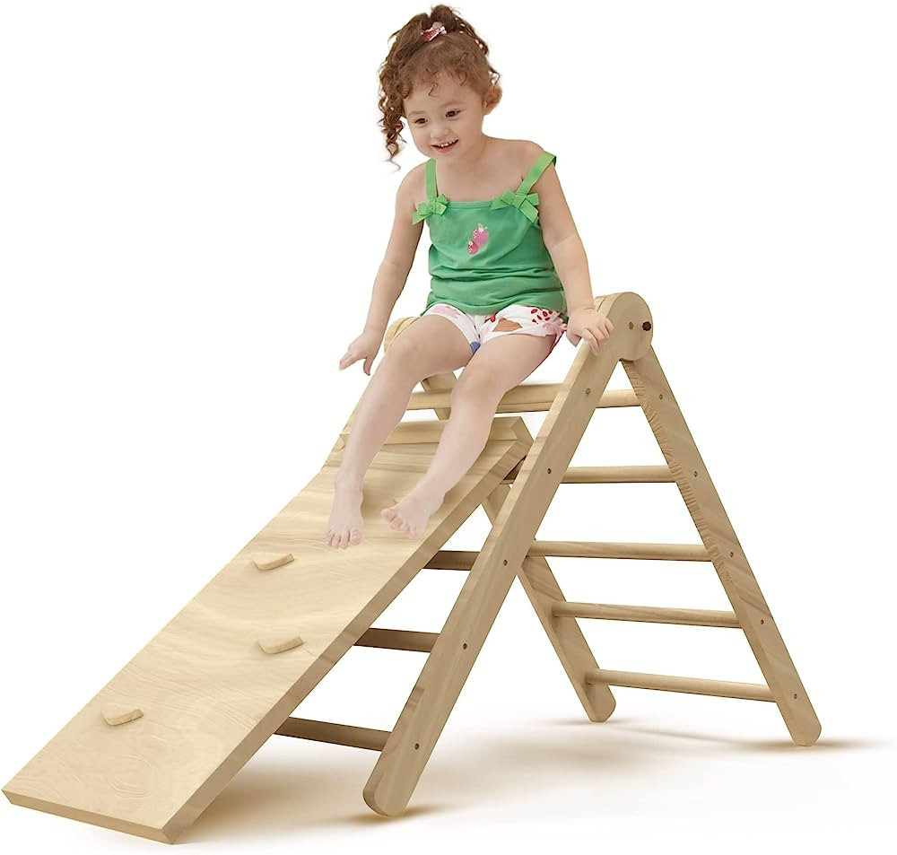 BENKRYFREJA Beech Pikler Triangle Set, Folding Baby Climbing Toys for Toddlers 1-3, Triangle with... | Amazon (US)