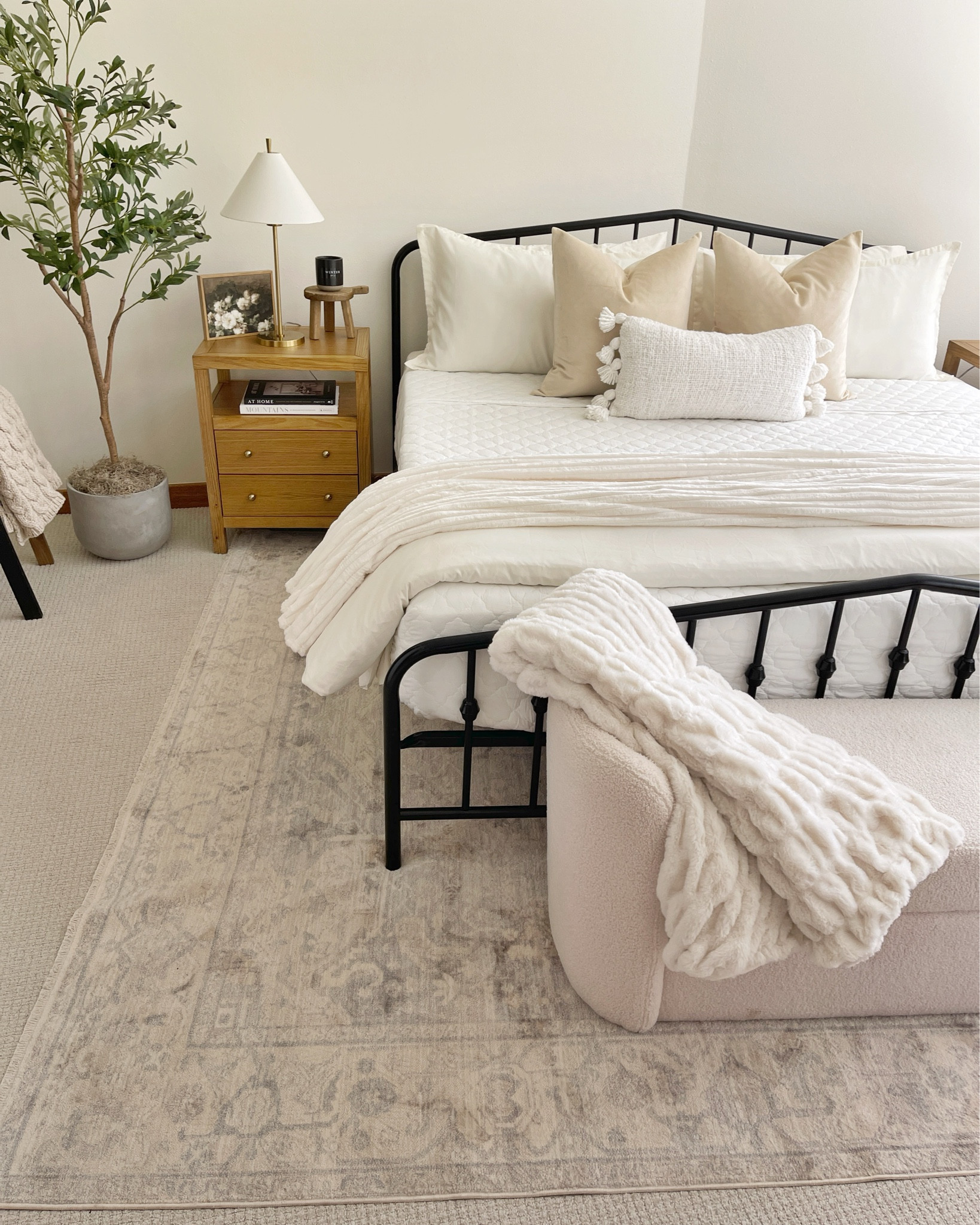 Cozy guest bedroom details👌🏻

Nightstand 
Bed
Bedding
Walmart
Amazon home decor 

#LTKFindsUnder50 #LTKHome