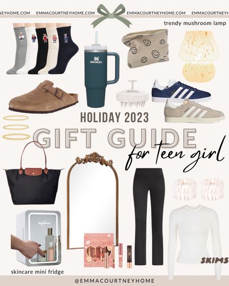 Gift ideas for the teen girl on your list - I asked my cousin to tell me all of the trendy things right now! From the Birkenstock bostons, to adidas, lululemon flare leggings, skims long sleeve (apparently anything skims as well), longchamp bags are back, Stanley cups - plus some other stocking stuffers I added in!

#LTKGiftGuide #LTKfamily #LTKHoliday