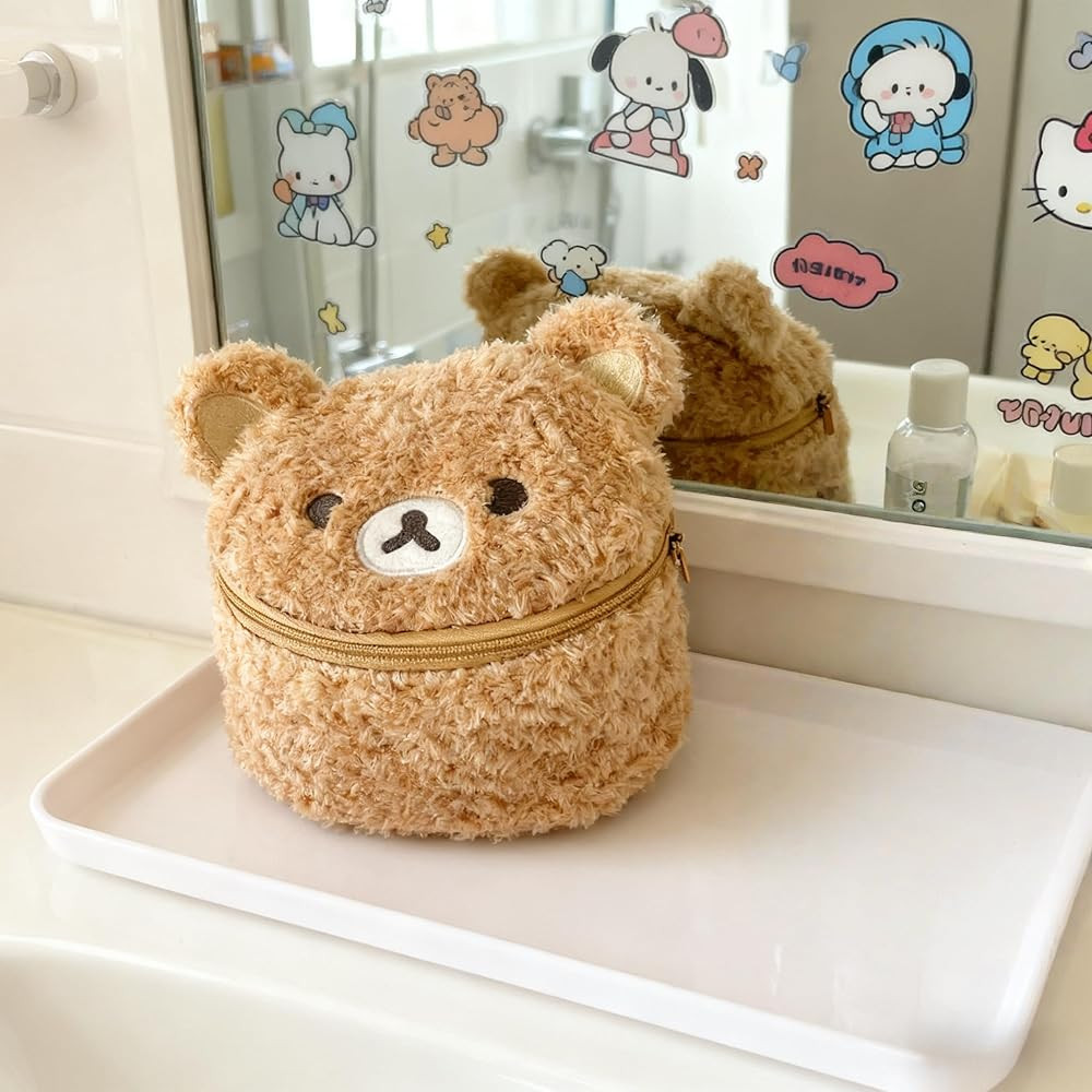 Large Capacity Cute Cosmetic Bag for Women - Travel Makeup Bag BearToiletry Organizer Portable Ca... | Amazon (US)