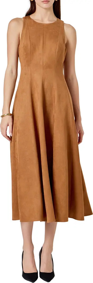 Endless Rose Sleeveless Faux Suede Midi Dress | Nordstrom | Nordstrom